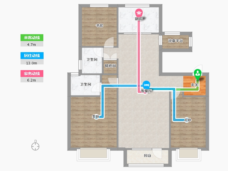 辽宁省-沈阳市-格林木棉花西江街221-15号（16号楼）124m²-100.08-户型库-动静线