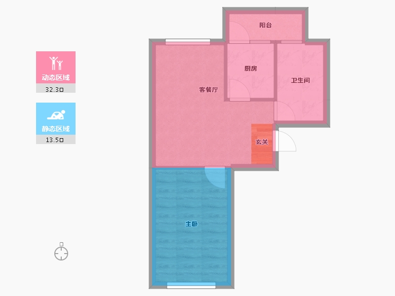 辽宁省-沈阳市-幸福温泉小镇58m²-40.85-户型库-动静分区