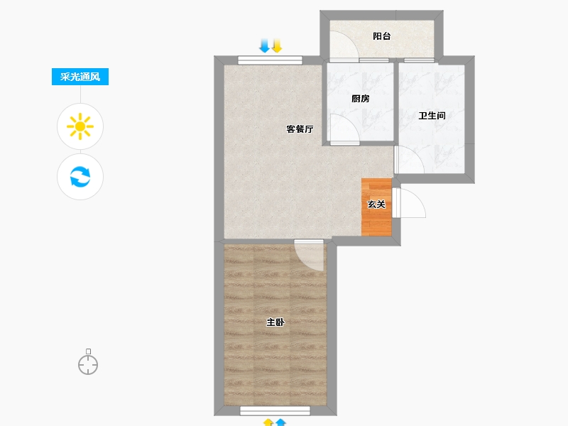 辽宁省-沈阳市-幸福温泉小镇58m²-40.85-户型库-采光通风