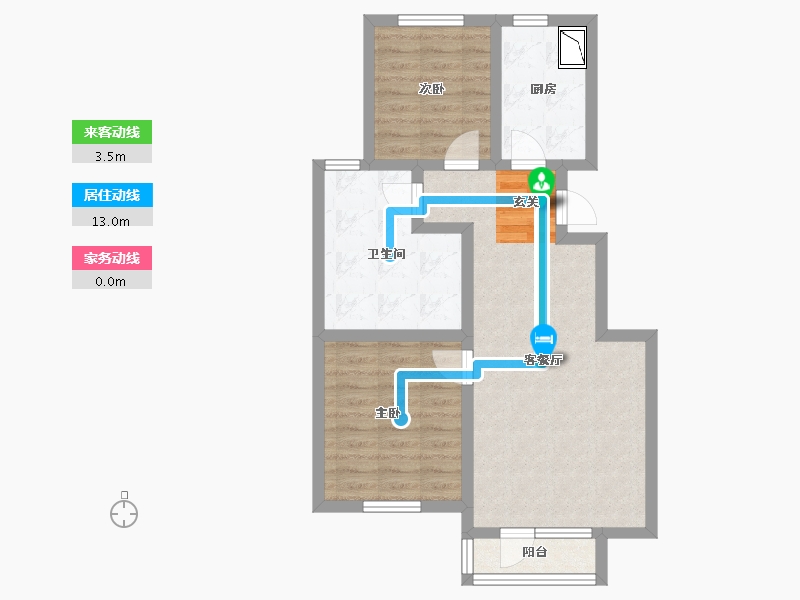 辽宁省-沈阳市-幸福温泉小镇93m²-66.15-户型库-动静线