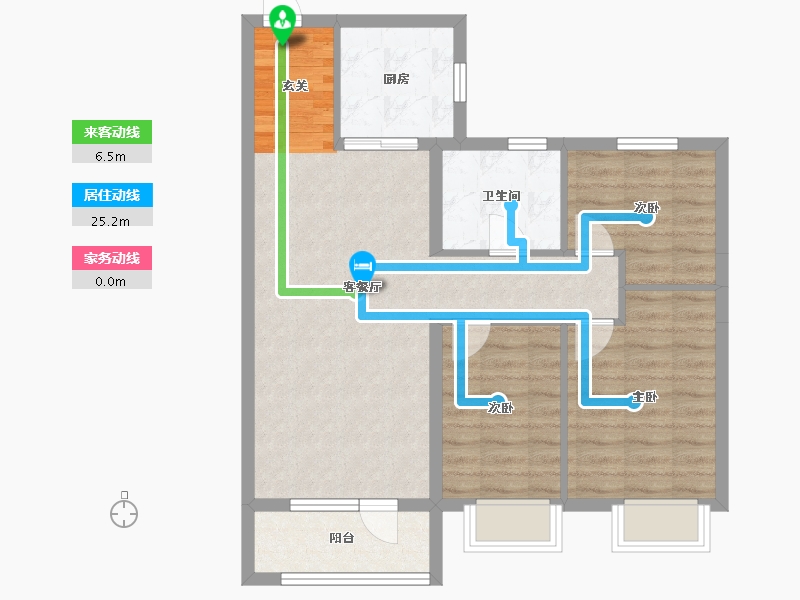 辽宁省-沈阳市-碧桂园银河城繁华里汪河路91-3号（3号楼）106m²-77.67-户型库-动静线