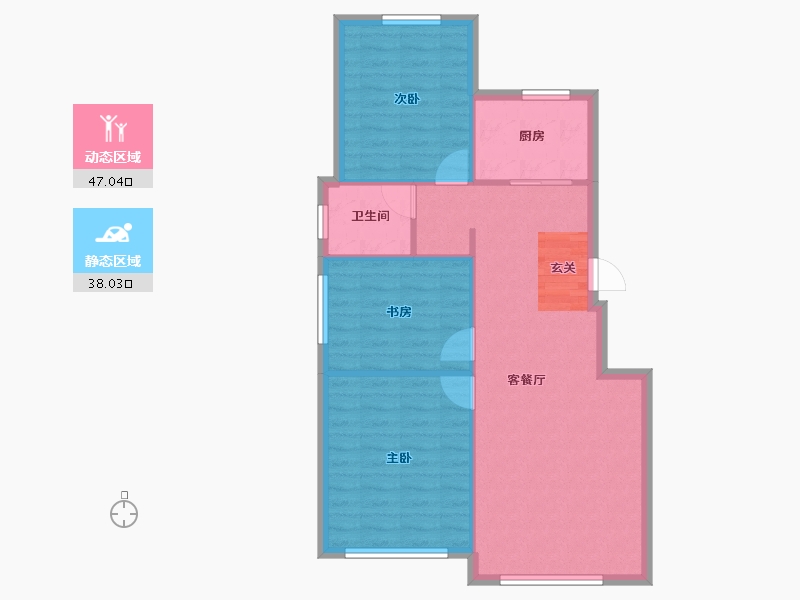 辽宁省-沈阳市-碧桂园银亿大城印象（D9，D16，D2，D3，D19）101m²-77.94-户型库-动静分区