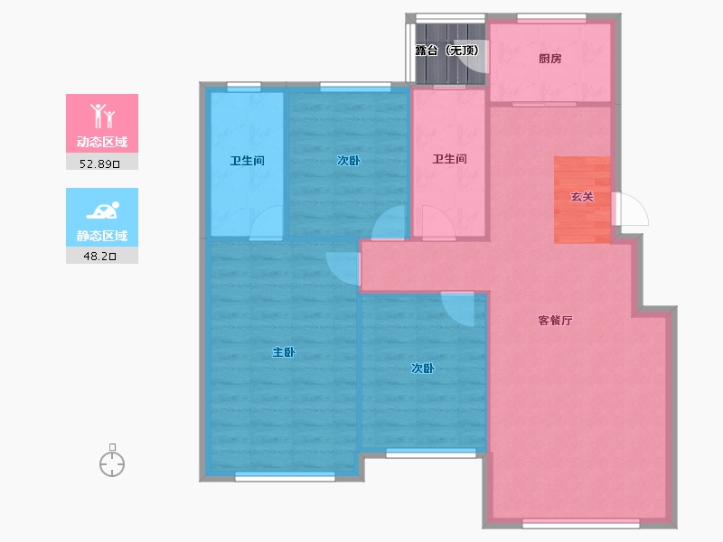 辽宁省-沈阳市-碧桂园银亿大城印象（D16，D8，D4，D5，D17）118m²-95.34-户型库-动静分区