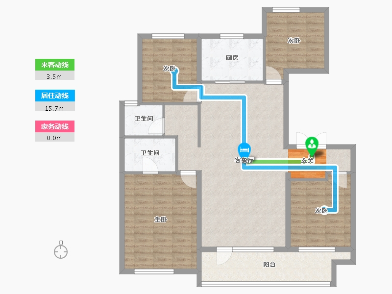 辽宁省-沈阳市-保利和光屿湖8.12栋142m²-116.13-户型库-动静线