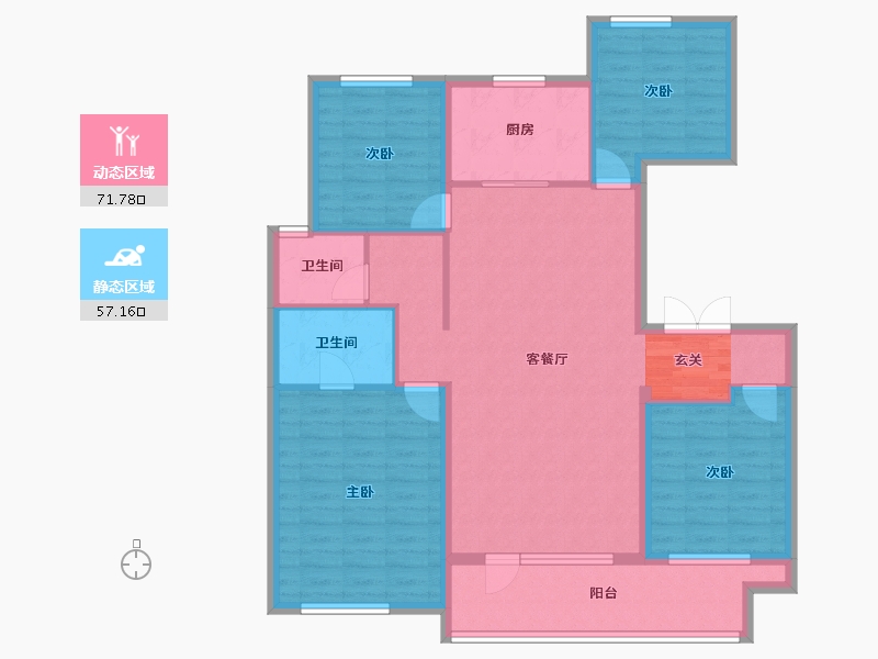 辽宁省-沈阳市-保利和光屿湖8.12栋142m²-116.13-户型库-动静分区