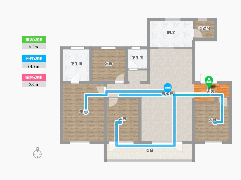 辽宁省-沈阳市-保利和光屿湖9栋159m²-129.22-户型库-动静线