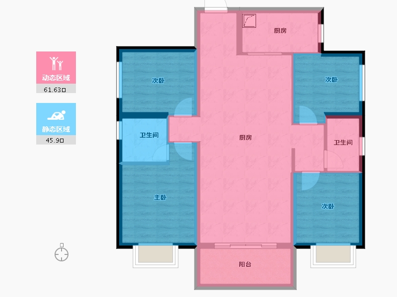 湖南省-长沙市-深业鹭栖府-96.30-户型库-动静分区