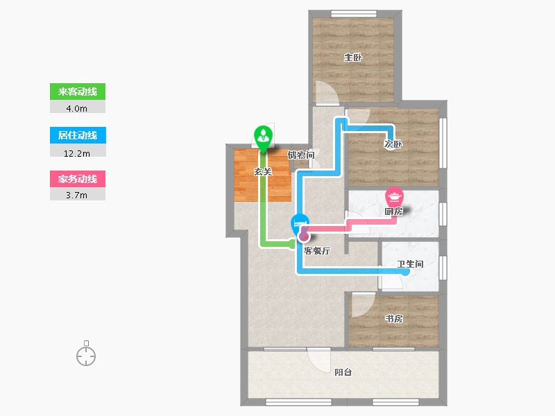 辽宁省-沈阳市-万科四季花城大家于洪区丹景山路（23，25，27，24号楼）90m²-65.34-户型库-动静线