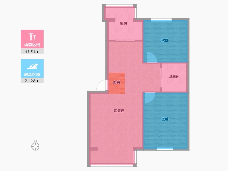 辽宁省-沈阳市-和泰馨城七区（38，37，33，34，36号楼）80m²-63.52-户型库-动静分区