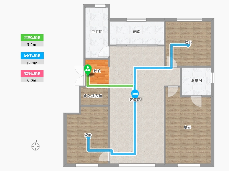 辽宁省-沈阳市-万科四季花城大家（7，8，14号楼）125m²-106.31-户型库-动静线