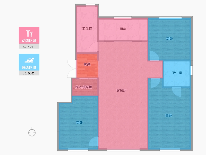 辽宁省-沈阳市-万科四季花城大家（7，8，14号楼）125m²-106.31-户型库-动静分区