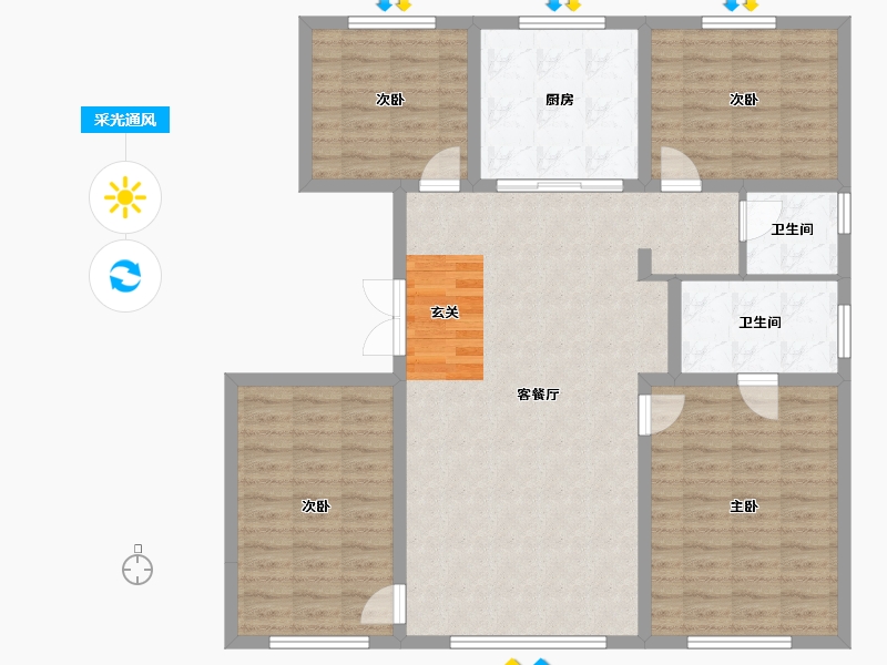 辽宁省-沈阳市-万科四季花城大家于洪区丹景山路（10，18号楼）149m²-116.49-户型库-采光通风