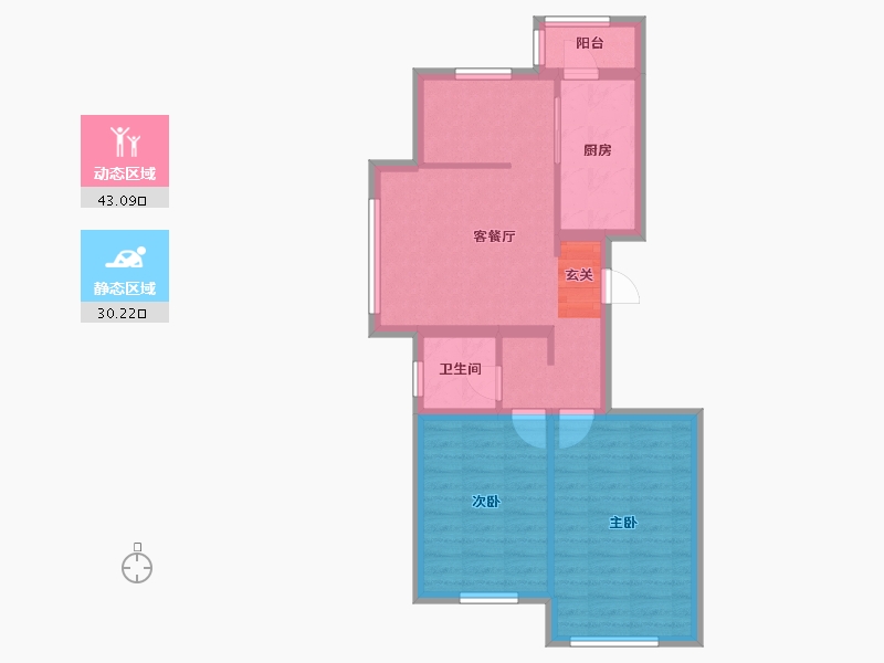 辽宁省-沈阳市-汇置尚樾宁江街36-1号（27号楼）90m²-65.17-户型库-动静分区