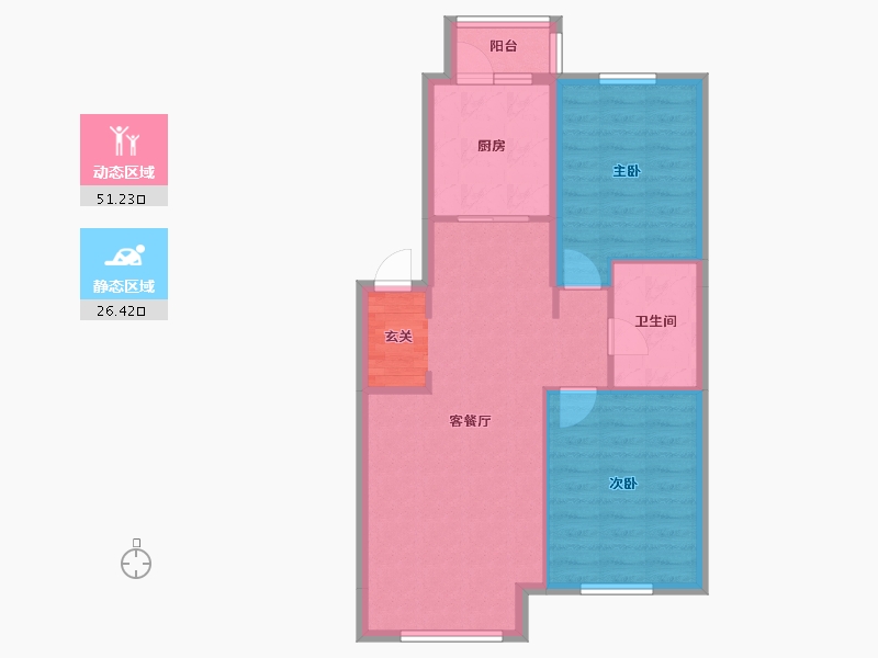 辽宁省-沈阳市-汇置尚樾宁江街36-1号（27号楼）96m²-70.04-户型库-动静分区