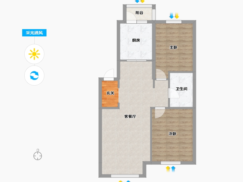 辽宁省-沈阳市-汇置尚樾宁江街36-1号（27号楼）96m²-70.04-户型库-采光通风