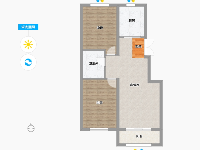 辽宁省-沈阳市-永同昌西江月西江北街108-14号（19号楼）88m²-69.50-户型库-采光通风