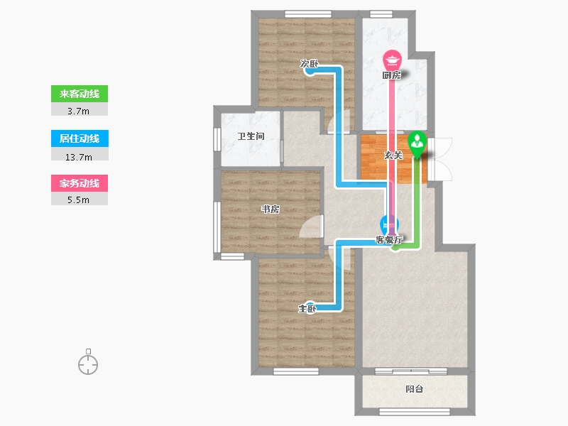 辽宁省-沈阳市-永同昌西江月西江北街108-14号（19号楼）108m²-84.26-户型库-动静线