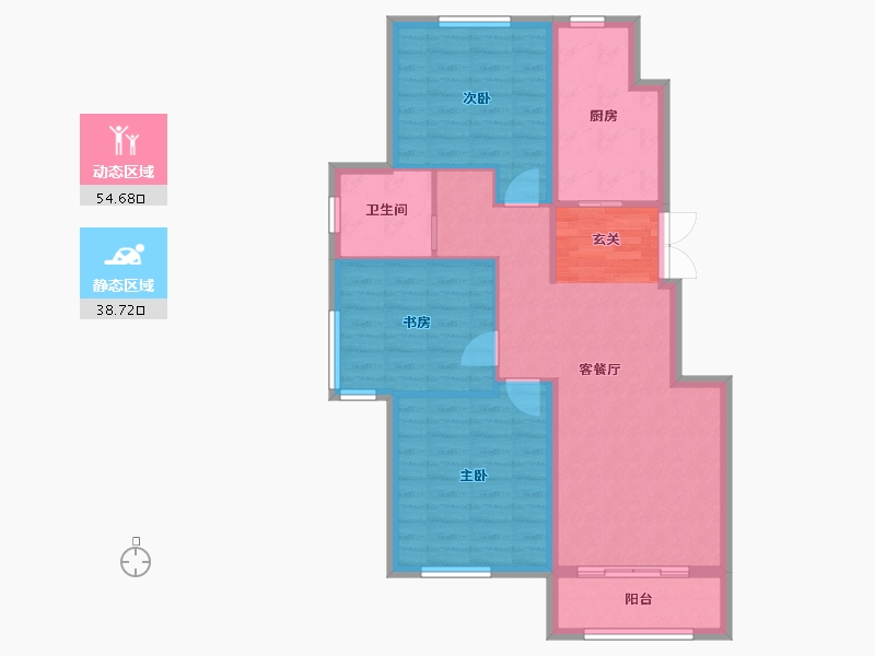 辽宁省-沈阳市-永同昌西江月西江北街108-14号（19号楼）108m²-84.26-户型库-动静分区