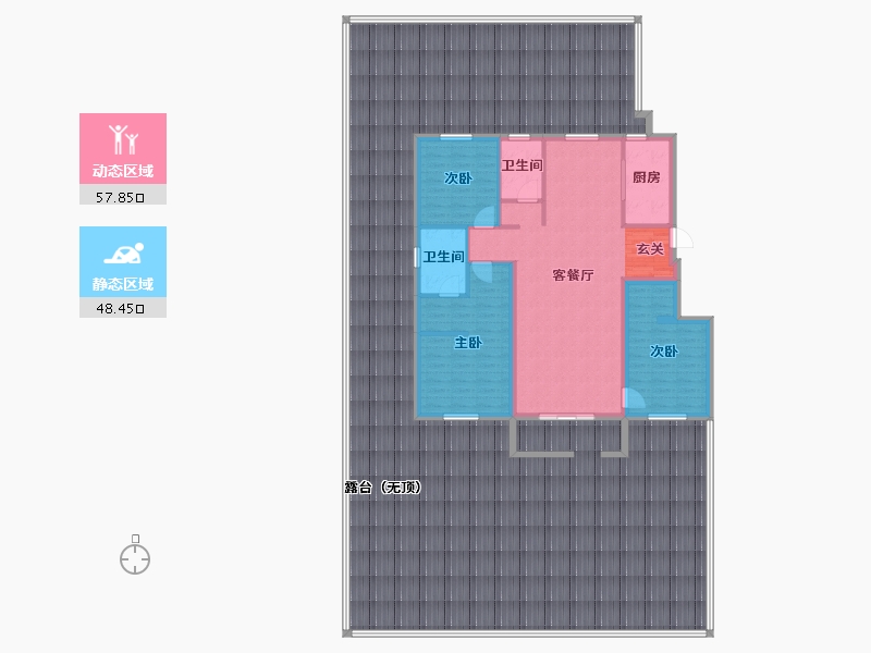 辽宁省-沈阳市-永同昌西江月（17，18，19，23，28，29号楼）133m²-271.91-户型库-动静分区