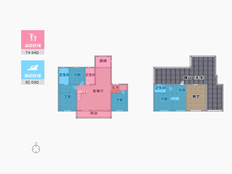 辽宁省-沈阳市-永同昌西江月（17，18，19，23，28，29号楼）178m²-225.93-户型库-动静分区