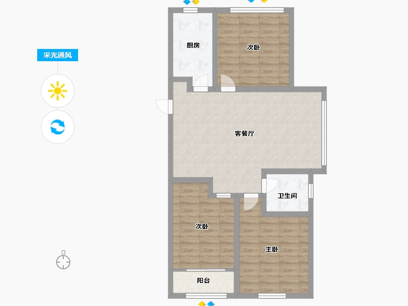 山东省-德州市-龙溪香岸-85.00-户型库-采光通风