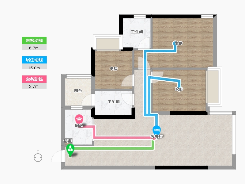 湖南省-长沙市-保利大都汇-83.07-户型库-动静线