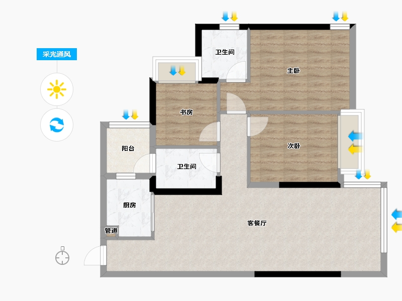 湖南省-长沙市-保利大都汇-83.07-户型库-采光通风