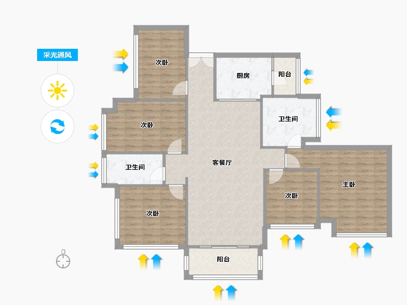 广东省-深圳市-星河时代-127.05-户型库-采光通风