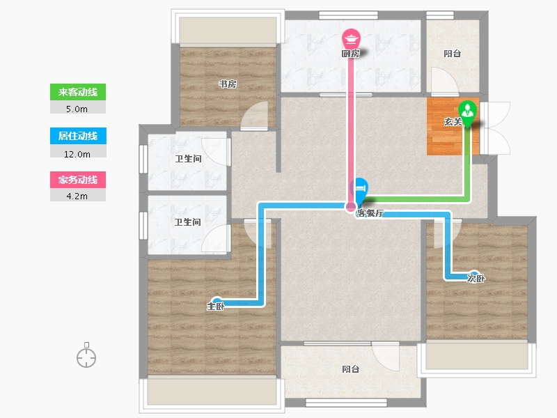 辽宁省-沈阳市-保利观唐青城山路111-1号（2号楼）116m²-91.02-户型库-动静线