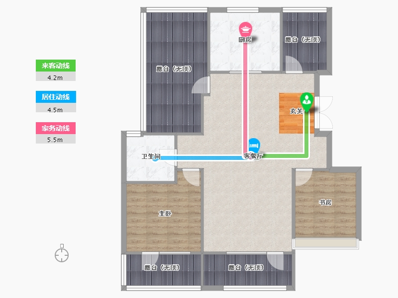 辽宁省-沈阳市-保利观唐青城山路（2，25，18，22，23，24）99m²-105.90-户型库-动静线