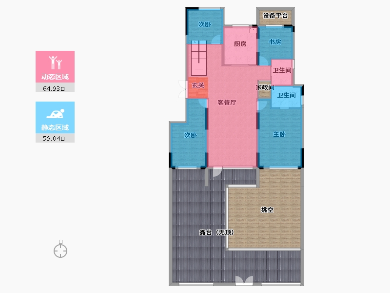 辽宁省-沈阳市-华润置地八號院（5，2，3，4，1，7，8栋）150m²-221.60-户型库-动静分区