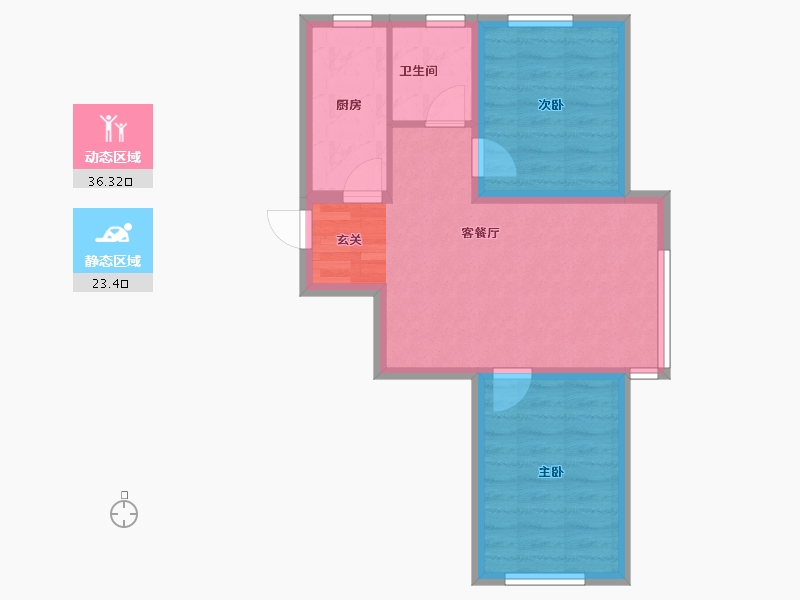 辽宁省-沈阳市-民安海逸康城青城山路（19，11号楼）79m²-52.98-户型库-动静分区