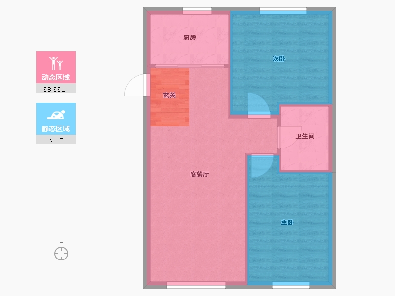 辽宁省-沈阳市-民安海逸康城青城山路（19，3，11号楼）85m²-58.03-户型库-动静分区