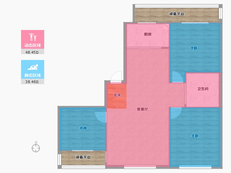 辽宁省-沈阳市-意大利风情小镇（52，56，68，71，62）107m²-89.67-户型库-动静分区