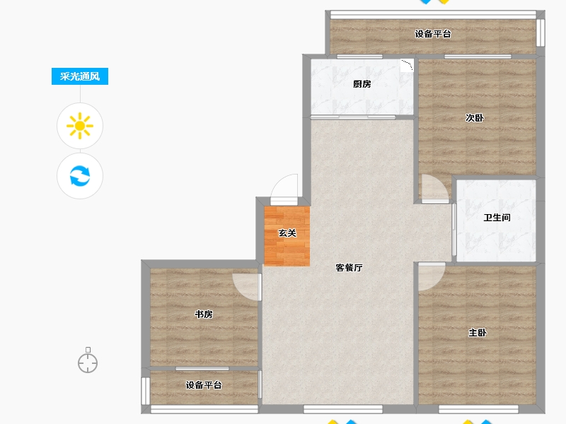 辽宁省-沈阳市-意大利风情小镇（52，56，68，71，62）107m²-89.67-户型库-采光通风