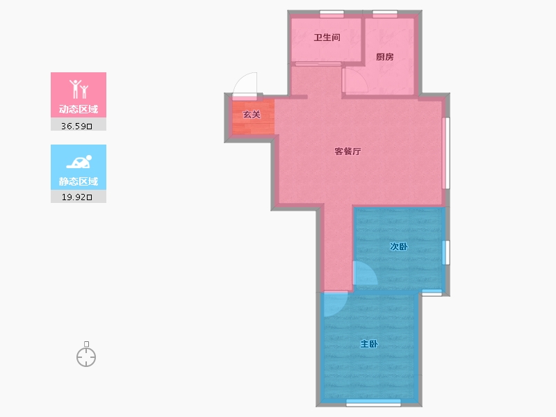 辽宁省-沈阳市-意大利风情小镇广业西路29-1号（58）76m²-50.77-户型库-动静分区