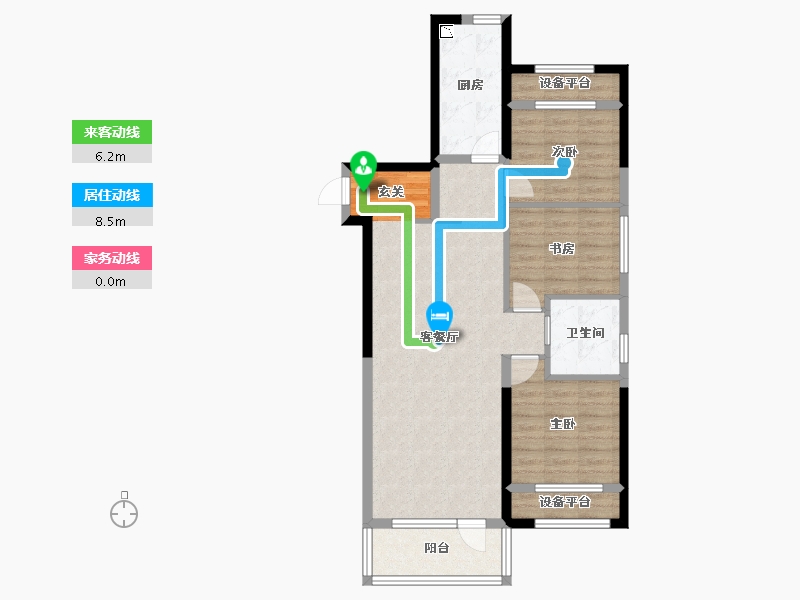 辽宁省-沈阳市-华润置地八號院赤山路77号（10栋）107m²-84.89-户型库-动静线