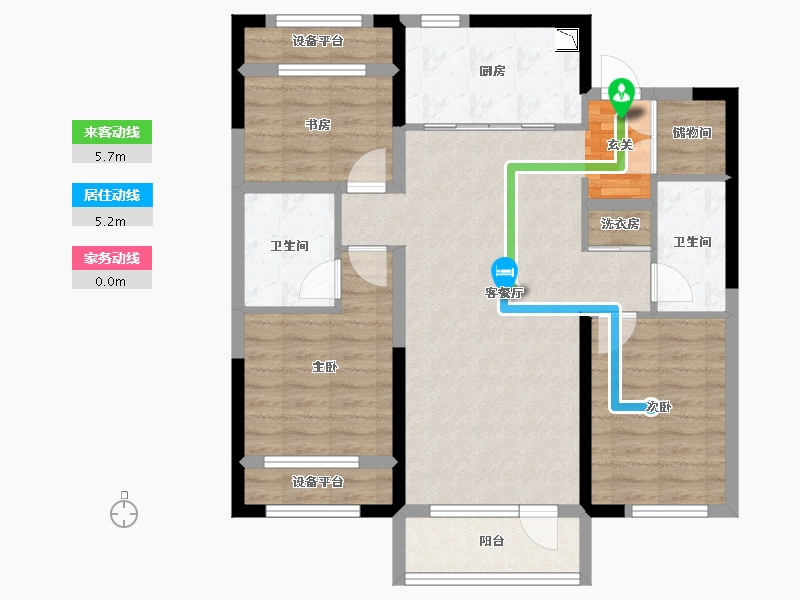 辽宁省-沈阳市-华润置地八號院赤山路77号（10栋）115m²-89.18-户型库-动静线