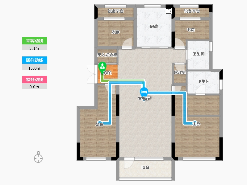 辽宁省-沈阳市-华润置地八號院（5，2，3，4，1，7，8栋）138m²-113.55-户型库-动静线