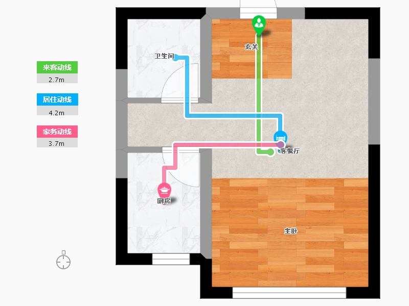 辽宁省-沈阳市-幸福阳光青城山路127-2号（1号楼）37m²-27.44-户型库-动静线