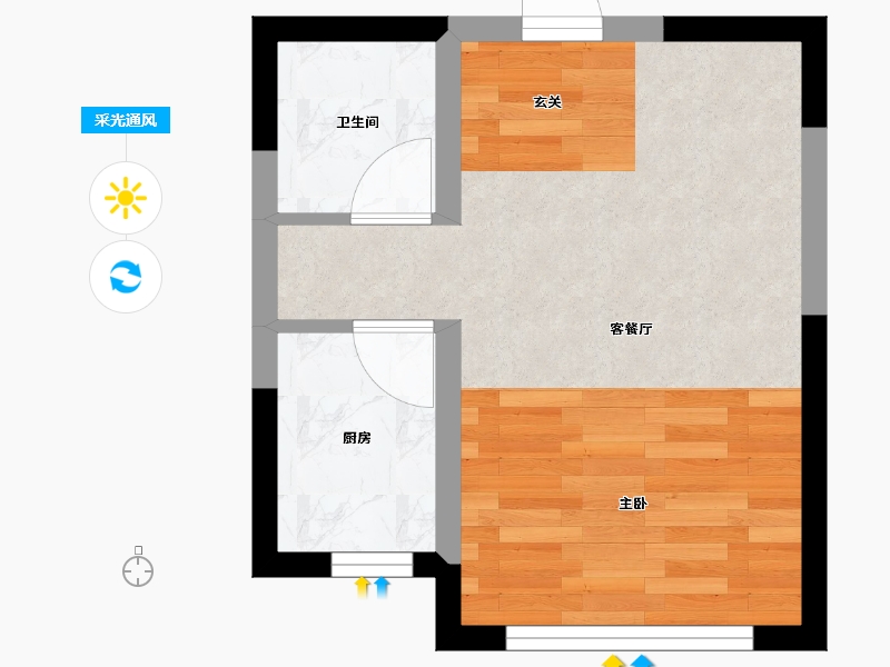 辽宁省-沈阳市-幸福阳光青城山路127-2号（1号楼）37m²-27.44-户型库-采光通风