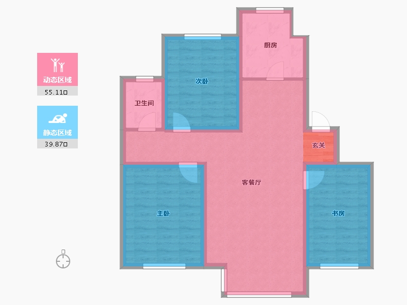 辽宁省-沈阳市-幸福阳光青城山路（6号楼，7号楼）105m²-84.80-户型库-动静分区