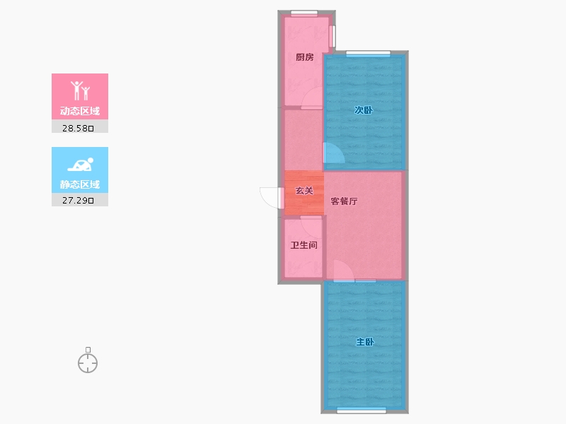 辽宁省-沈阳市-丽晶公馆千山西路8号（4号楼）66m²-50.07-户型库-动静分区