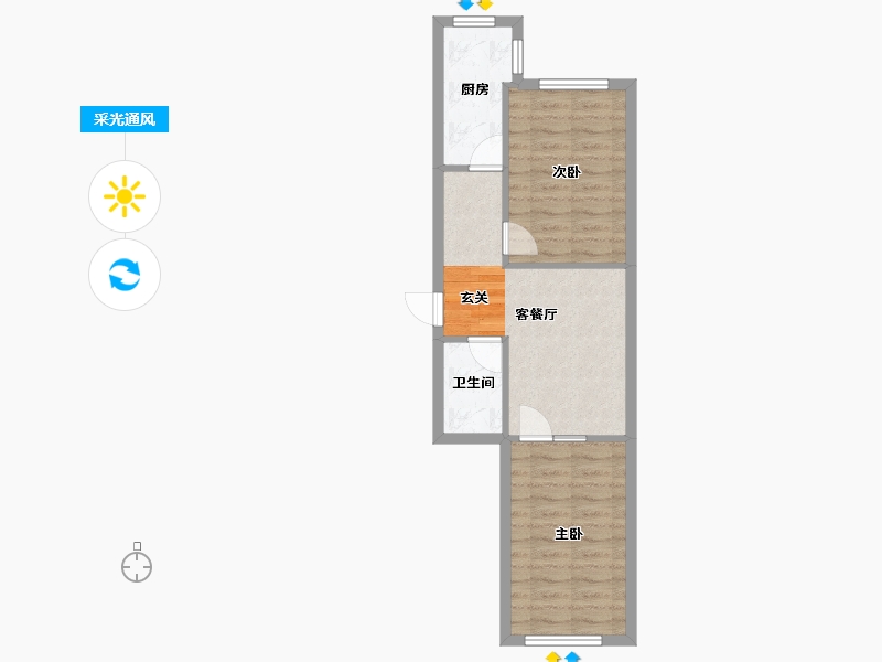 辽宁省-沈阳市-丽晶公馆千山西路8号（4号楼）66m²-50.07-户型库-采光通风