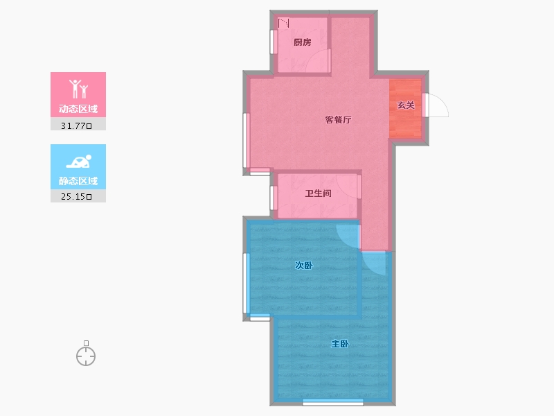 辽宁省-沈阳市-丽晶公馆千山西路（3，24号楼）73m²-50.67-户型库-动静分区