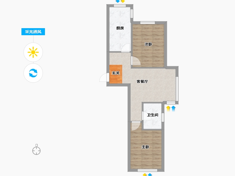 辽宁省-沈阳市-丽晶公馆千山西路（1，6）78m²-51.38-户型库-采光通风