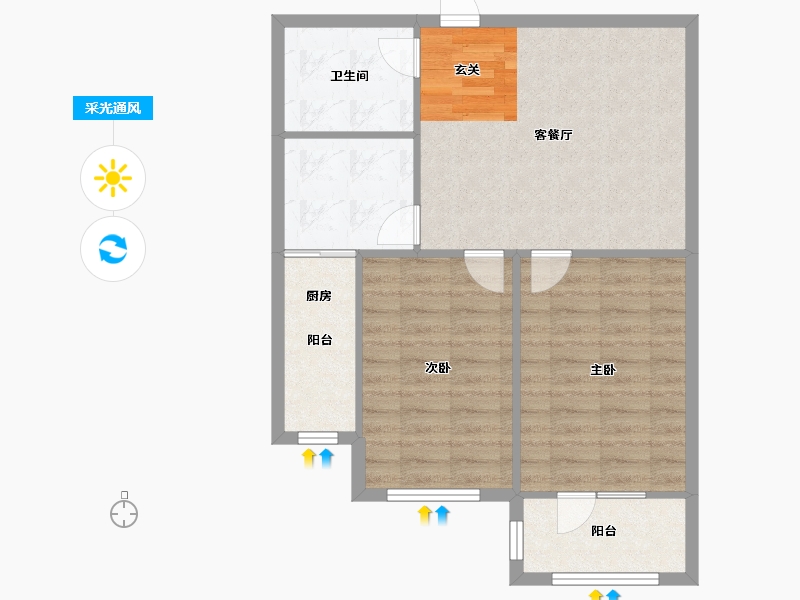 辽宁省-沈阳市-丽晶公馆千山西路2-1号（24号楼）88m²-70.41-户型库-采光通风