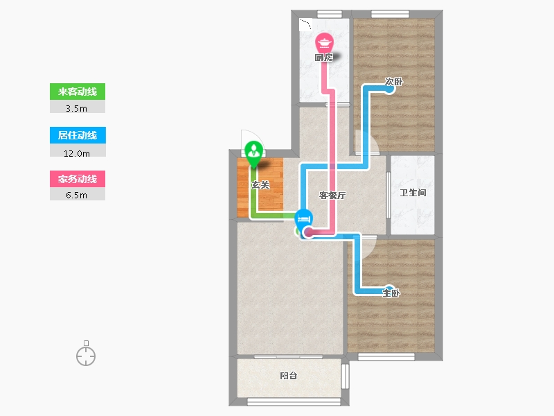 辽宁省-沈阳市-丽晶公馆千山西路（19，5号楼）90m²-62.21-户型库-动静线