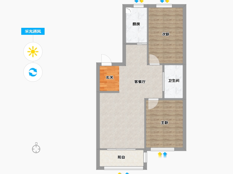 辽宁省-沈阳市-丽晶公馆千山西路（19，5号楼）90m²-62.21-户型库-采光通风