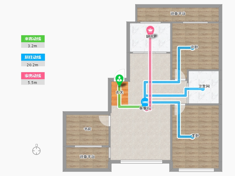 辽宁省-沈阳市-意大利风情小镇广业西路31-5号（64）111m²-91.66-户型库-动静线